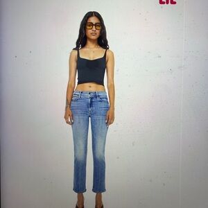 MOTHER Cropped Straight-Leg Jeans in Light Blue Wash